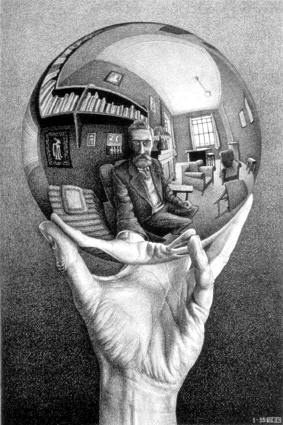 Hand with Reflecting Globe by M. C. Escher