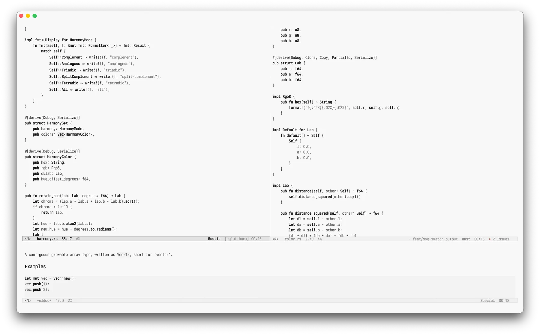 Rust source in the ivory-light theme, with syntax distinguished by weight and grayscale rather than color